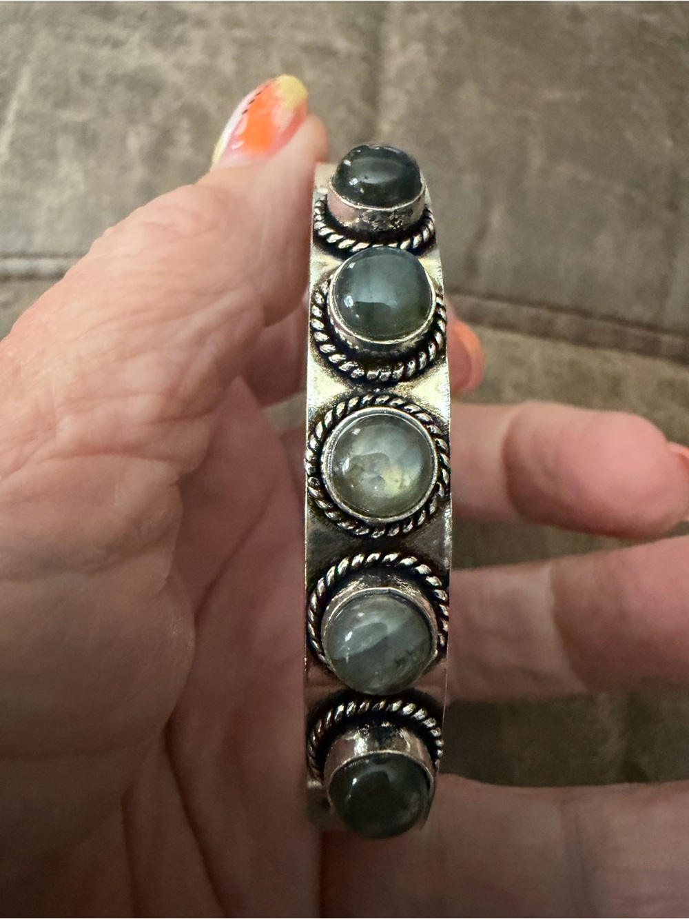 Labadorite  Stone Cuff Bracelet